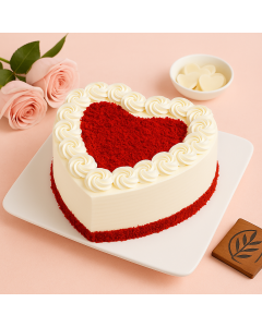 Couple Red Velvet Heart Cake