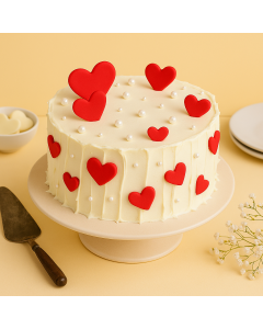 Romantic Hearts Red Velvet Cake
